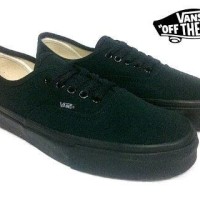 Sepatu Casual Pria Vans Authentic Import Ifc Double Foxing Full Black