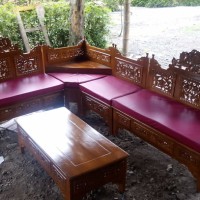 FREE ONGKIR Kursi Sudut Mahkota Kayu Jati Finishing Melamine