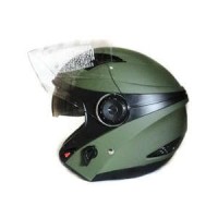Helm Zeus ZS 610 matte army green - hijau Half Face dual Visor Murah