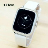JAM TANGAN PRIA WANITA APPLE IPHONE LEATHER ROSE GOLD / PUTIH / AP002