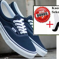 Sepatu Sekolah / Kuliah Vans Era 59 Navy Biru Dongker + Bonus Kaoskaki
