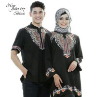 Unik Juliet Cp Black AK baju muslim couple rayon bangkok hitam Limited
