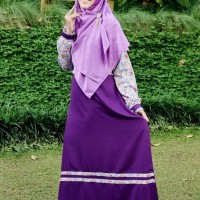 GAMIS SYARI BAJU MUSLIM WANITA GAMIS NIBRAS NB 129 UNGU