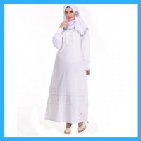 GAMIS SYARI BAJU MUSLIM WANITA GAMIS NIBRAS NB 126 PUTIH
