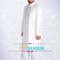 Jual Gamis Bahrain Putih Pria Alham Bandung Murah