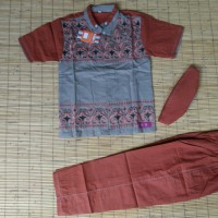 BAJU ANAK LAKI KOKO ANAK 4-5 TAHUN MERK ANNAS KATUN CIGARETTE BORDIR