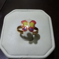 Cincin emas kuning kadar 700 anak model kupu kupu berat Diskon