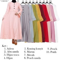 Baju Gamis Muslim Pakaian Wanita Long Dress Bahan katun Balotelli