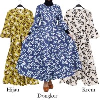 Baju Muslim Wanita Gamis Payung Bahan Katun Jepang All Size Fit L