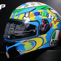 Helm AGV K3 SV WAKE UP K3SV Wakeup Blue White Double Visor