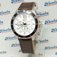 Alba AT3912X1 Chronograph Brown Leather Strap - Jam Tangan Pria AT3912