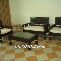 meja kursi tamu minimalis dari kayu jati Jepara gratis ongkir murah