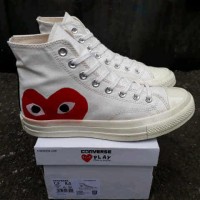 SEPATU PRIA CONVERSE HIGH X PLAY CDG OFF WHITE PREMIUM QUALITY