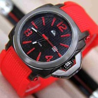 JAM TANGAN LAKI-LAKI DISTRO KEREN PRIA QUICKSILVR RUBBER MERAH ANGK