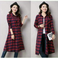 BAJU WANITA BAJU ATASAN kemeja flanel cotton tunik wanita kerja distro