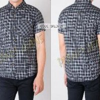 Baju Kemeja Bahan Flanel Pria Lengan Pendek Slimfit / Flannel SALE