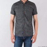 Baju Kemeja Bahan Flanel Pria Lengan Pendek Slimfit / Flannel HOTSale