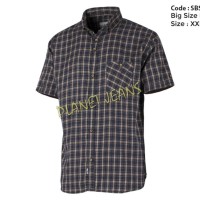 Kemeja Kotak Pria Bahan Flanel Tangan Pendek Ukuran Big Size a HOTSale