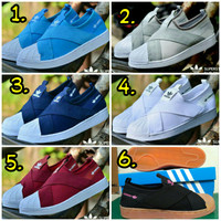 Sepatu Adidas Superstar Slip On Wanita Slop Empuk Ringan Simple Murah