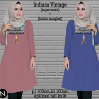 Busana Wanita tunik Muslim Murah 59217 indiana vintage/baju batik