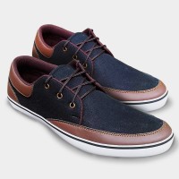 SEPATU KETS KASUAL SNEAKERS PRIA COWOK KANVAS LEATHER BROWN VALENTINO