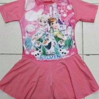 Baju Renang Diving Rok Anak SD Gambar FROZEN size M L XL