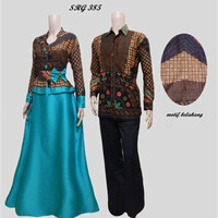 Baju couple batik sarimbit gamis pesta pasangan seragam SRG 385
