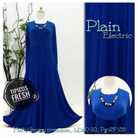 Gamis Jersey Polos Biru Elektrik Tipicos Fresh