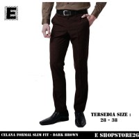 Celana Kerja Formal slim fit Pria - Dark Brown / Coklat Tua