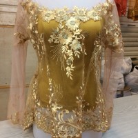 KEBAYA ATASAN BROKAT ERMEWAH JAMAN NOW GOLD