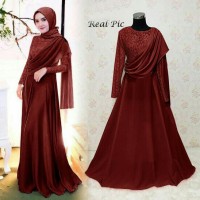 Jual Muslimah Gamis Murah 118708 BAJU MUSLIM PESTA AYANA MARON Murah
