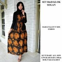 BK BW 0052 R&B Klok Sogan | Setelan Baju Batik Wanita Kombinasi