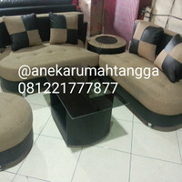 Jual SOFA minimalis sudut COKLAT HITAM JAZZ Murah