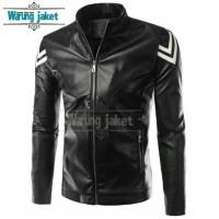 JAKET SINTETIS GRADE A SIMPLY CASUAL WJS82 PU LEATHER SEMI KULIT