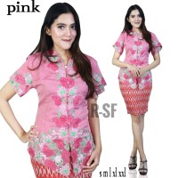 fashion wanita stelan kebaya encim lengan pendek