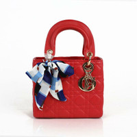 Tas DIOR Lady Doff Mini 18CM Merah
