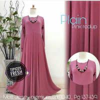 Gamis polos jersey pink syari tipicos fresh