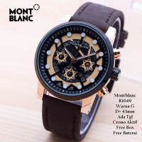JAM TANGAN PRIA MONTBLANC CRONO WARNA COKLAT MURAH
