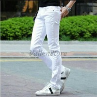 TERLARIS celana jeans pria skinny putih