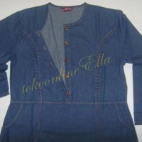 Baju Gamis / Fashion Wanita / Fatiyah 2 Jumbo - gamis bahan jeans wash
