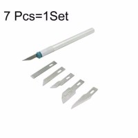 Pisau Acrylic 7 in 1 Pcs Hobby Knife Set Craft Cutter 7 Mata Pisau I