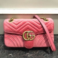 TAS GUCCI MARMONT VELVET Shock Pink MIRROR QUALITY