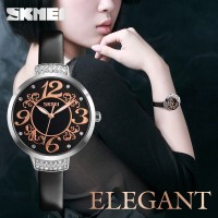 Jam Tangan Wanita Unik Elegan Original SKMEI 9160 Anti Air - Hitam