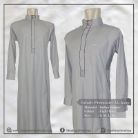 Jubah Premium Al-Asas Warna Abu Muda - Gamis Ikhwan -Gamis Pria Modern