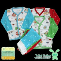 Aruchi Size M Stelan piyama bayi panjang kancing depan baju tidur kaos