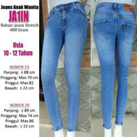 Celana Panjang Jeans Strecth Pensil Anak Tanggung Usia 10-12 Tahun