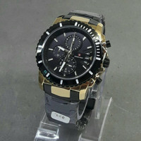 JAM TANGAN PRIA SWISS ARMY SA-2018 CHRONO DATE ON BLACK GOLD