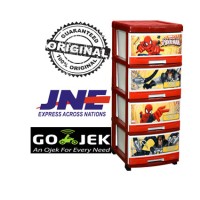 LEMARI PLASTIK / RAK PLASTIK / EXCEL SPIDERMAN 4 SUSUN LISENSI ASLI