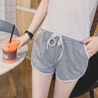 celana pendek hot pants sport abu model jogger tali Berkualitas