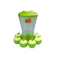 Dispenser Air Minuman Drink Jar Gelas Apel Set golden Sunkist